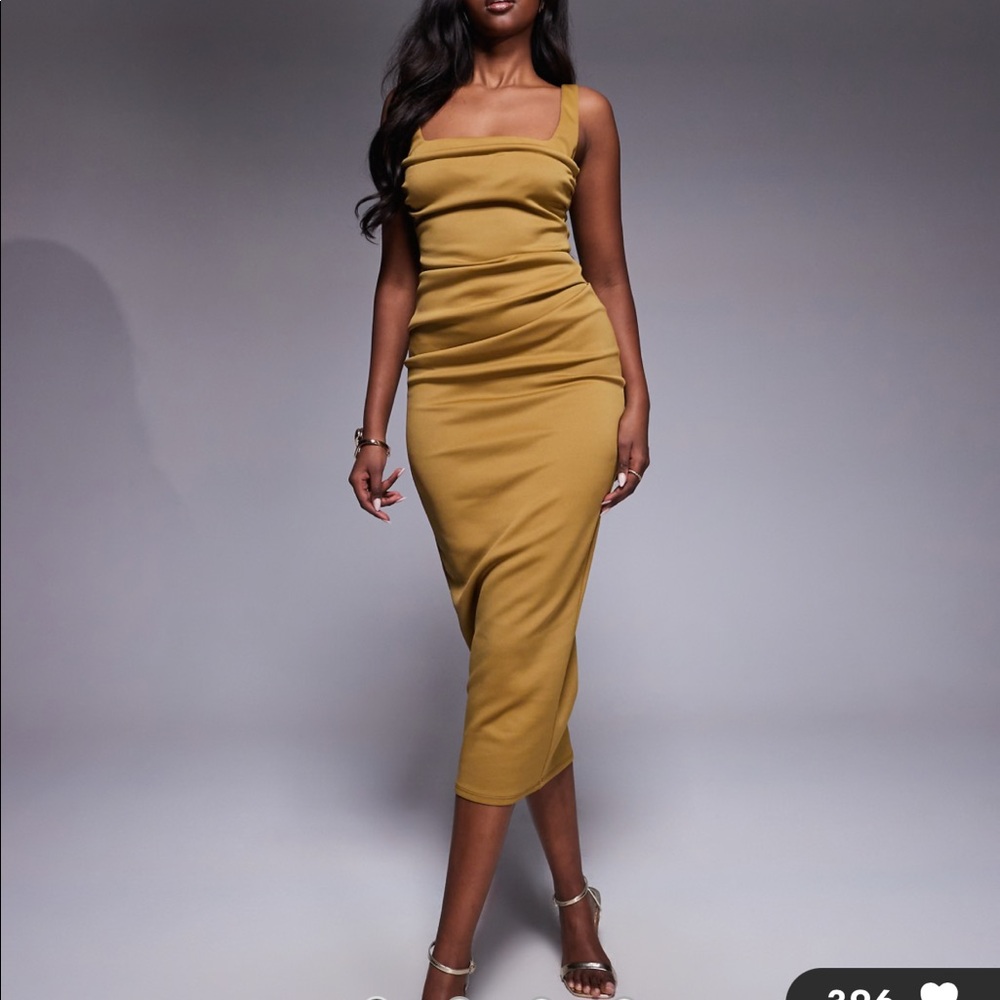 ASOS bronze midi-dress